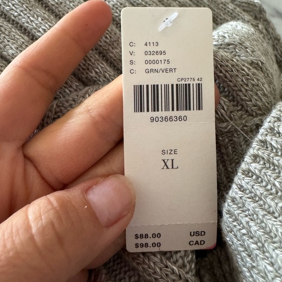 PILCRO Gray Ribbed Knit Halter Top XL minimalist y2k basic cottagecore - Picture 4 of 9